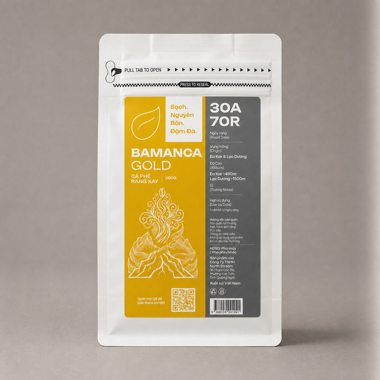 Bamanca Gold – Cà Phê Rang Xay 30A/70R (30% Arabica/70% Robusta)