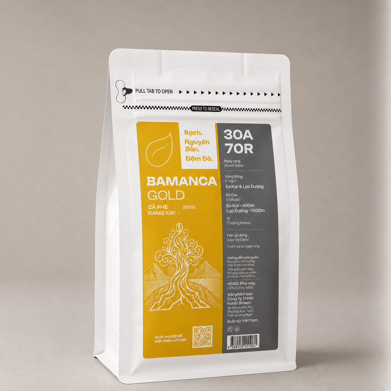 Bamanca Gold – Cà Phê Rang Xay 30A/70R (30% Arabica/70% Robusta)