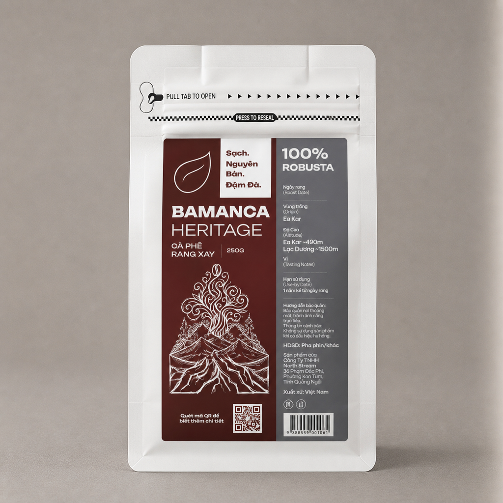 Bamanca Heritage – Cà Phê Rang Xay Nguyên Chất (100% Robusta)