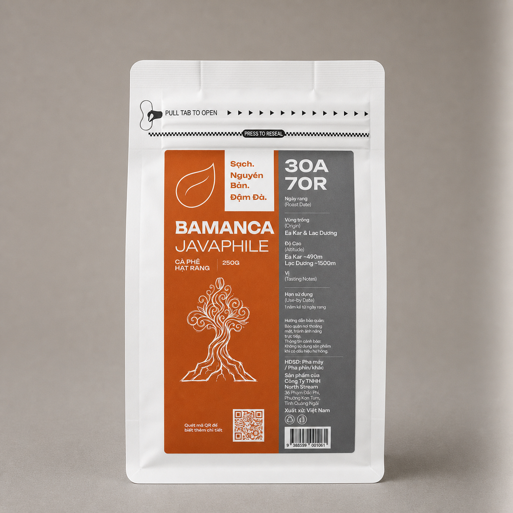 Bamanca Javaphile - Cà Phê Hạt Rang 30A/70R (30% Arabica/70% Robusta)